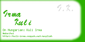 irma kuli business card